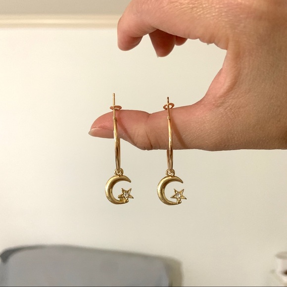 Star hoop earrings brandy melville Clearance